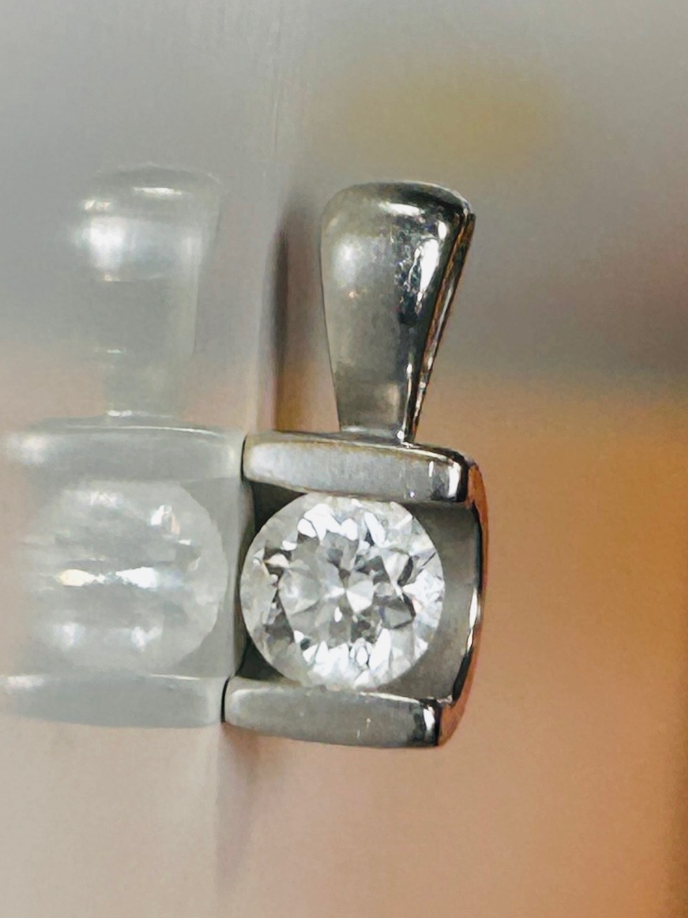 Classic Diamond Pendant in Silver Setting